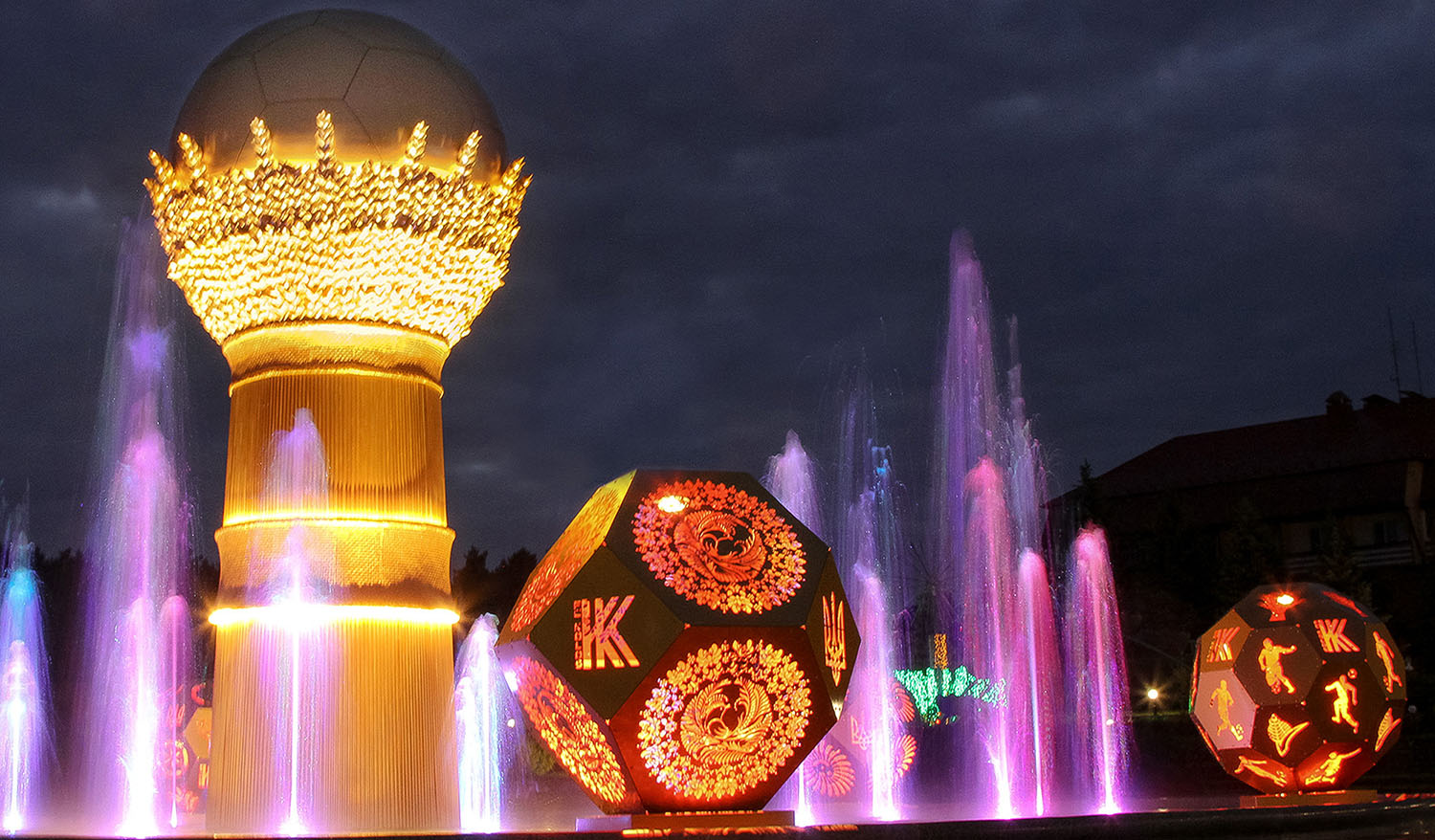 "FC Kolos" - Public art fountain with a sculptural composition
