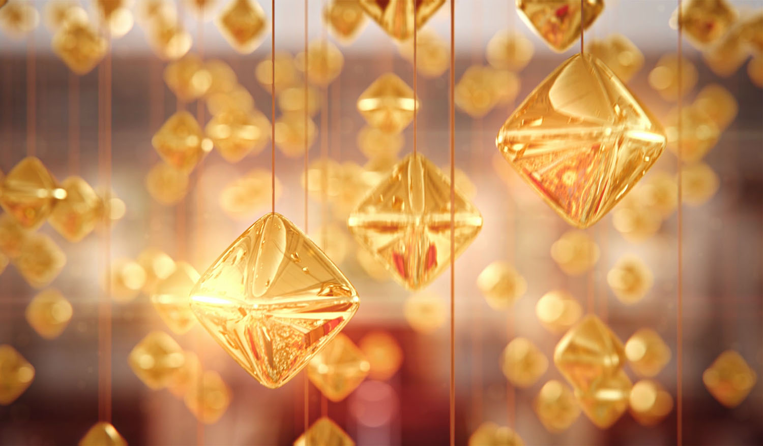 Кинетическая люстра «GOLD»искусство в движении для отелей - Фото №2