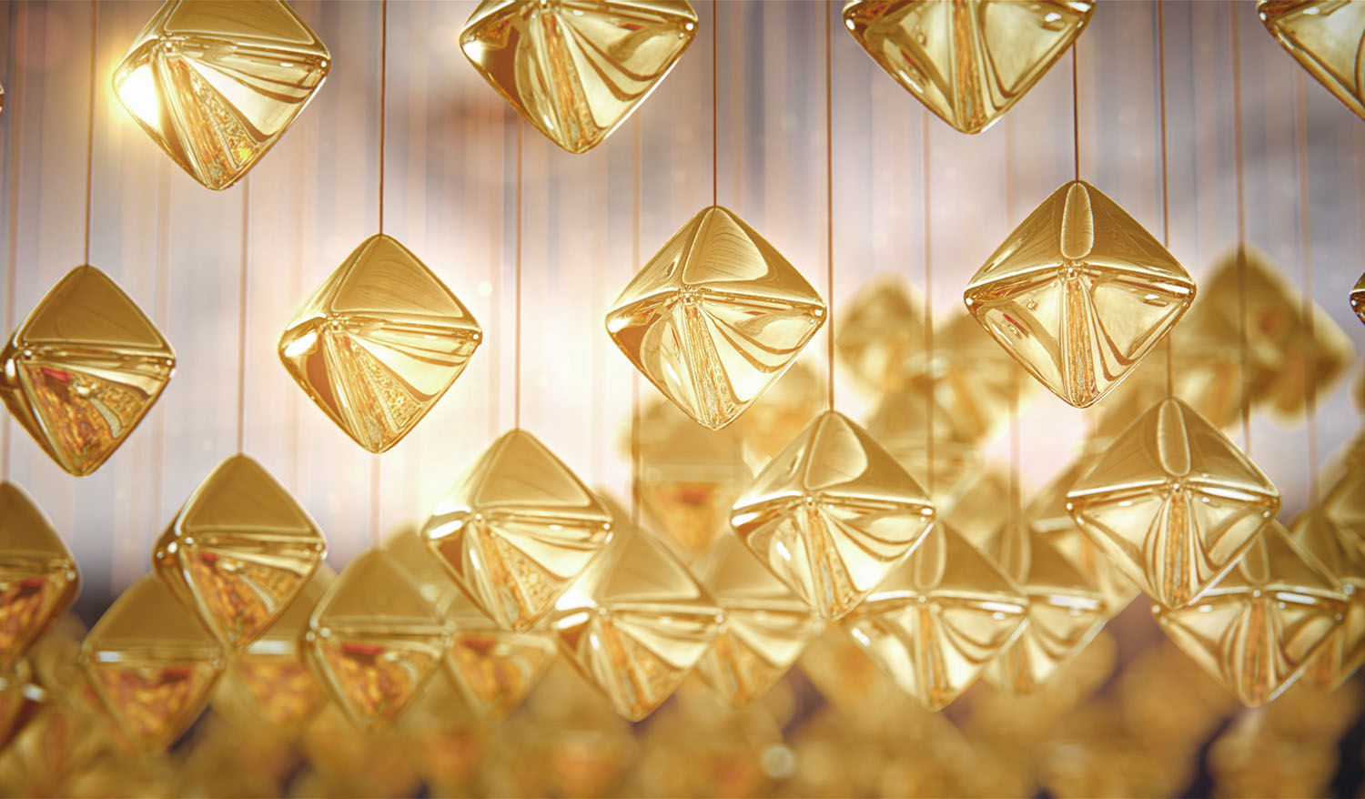 Кинетическая люстра «GOLD»искусство в движении для отелей - Фото №4