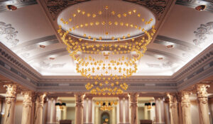 Kinetic chandelier “GOLD”