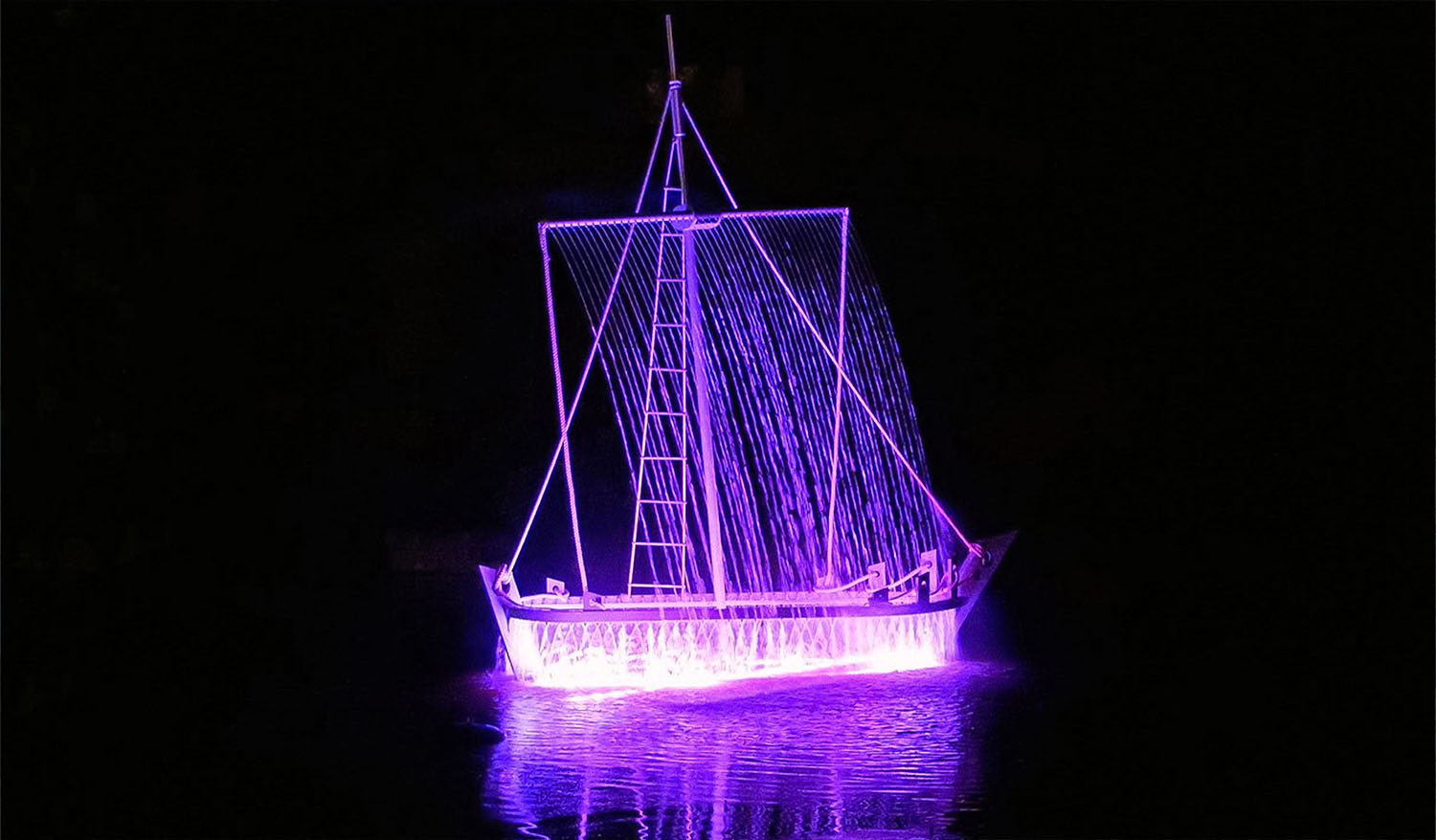 "Sailboat" water public art sculpture