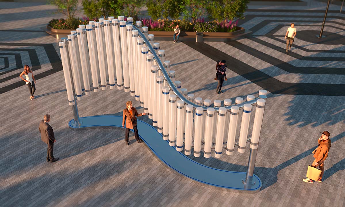 «Волшебные потоки» Интерактивный  паблик-арт - Фото №2