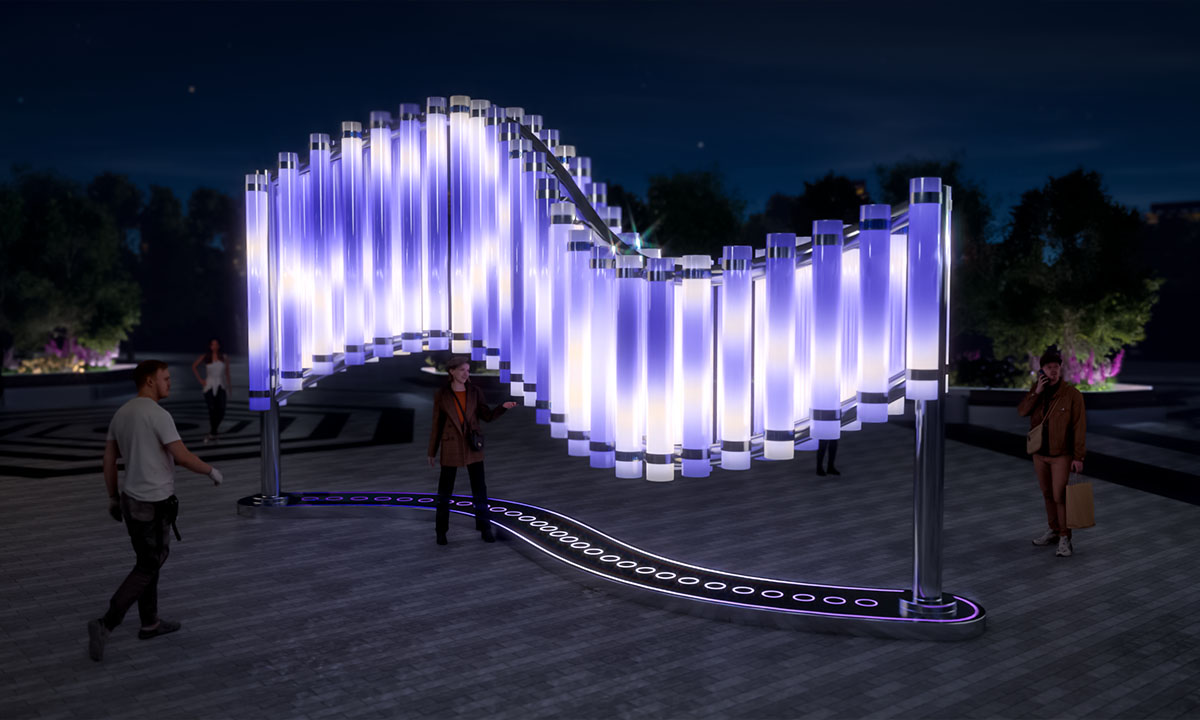 «Волшебные потоки» Интерактивный  паблик-арт - Фото №3