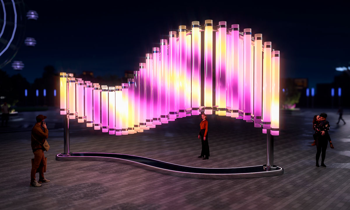 «Волшебные потоки» Интерактивный  паблик-арт - Фото №4