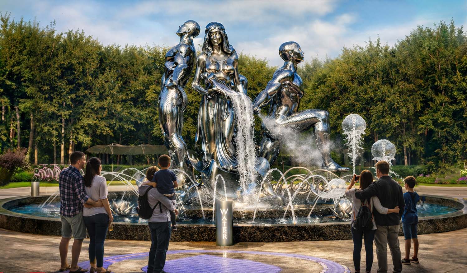 "Төрт Стихия"Интерактивті фонтан/Қоғамдық өнер - Фото №2