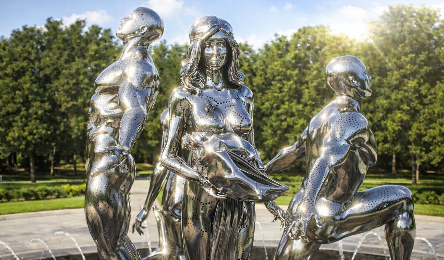 "Төрт Стихия"Интерактивті фонтан/Қоғамдық өнер - Фото №4