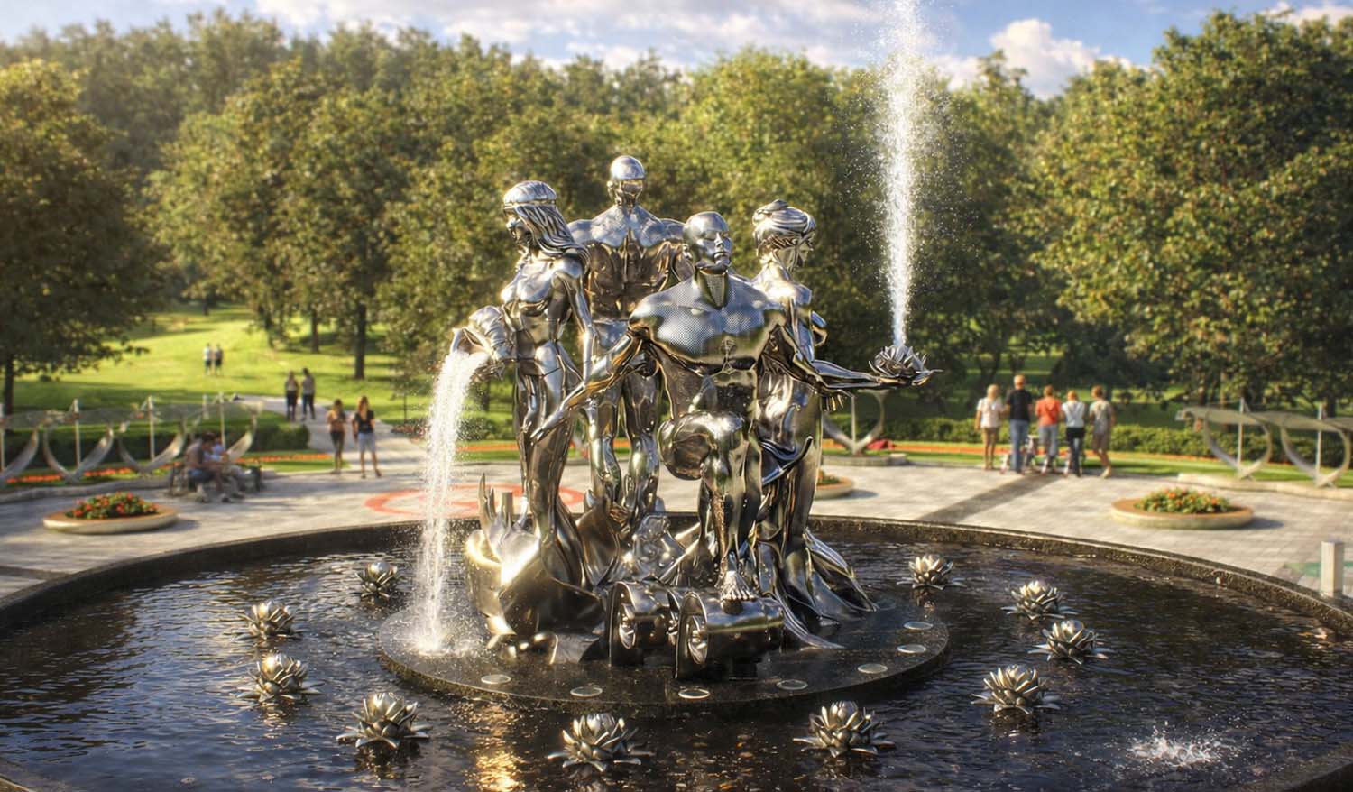 «Четыре Стихии»Интерактивный фонтан/Паблик-арт - Фото №3